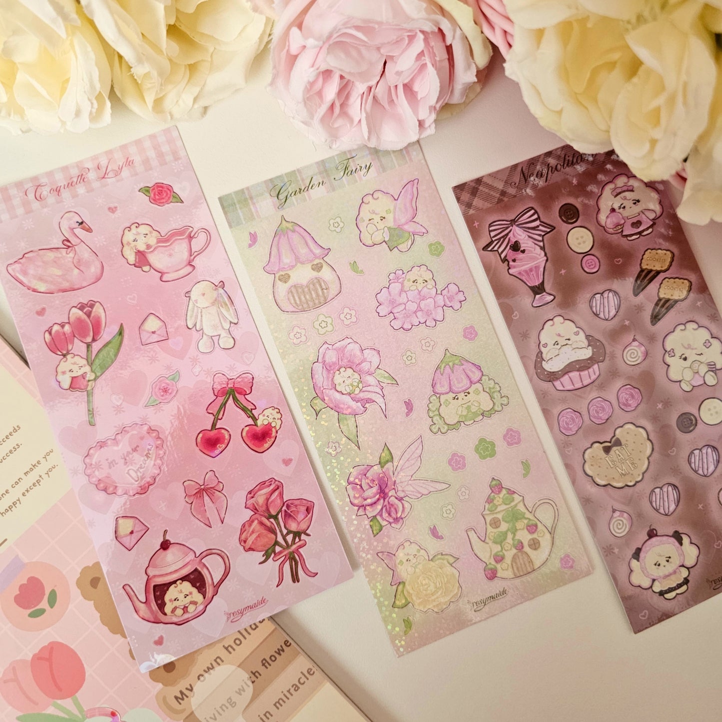 Coquette, Garden Fairy, Neapolitan Sticker Sheets