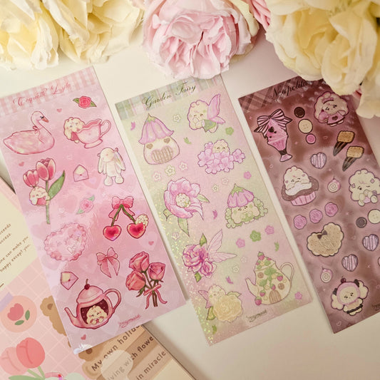 Coquette, Garden Fairy, Neapolitan Sticker Sheets
