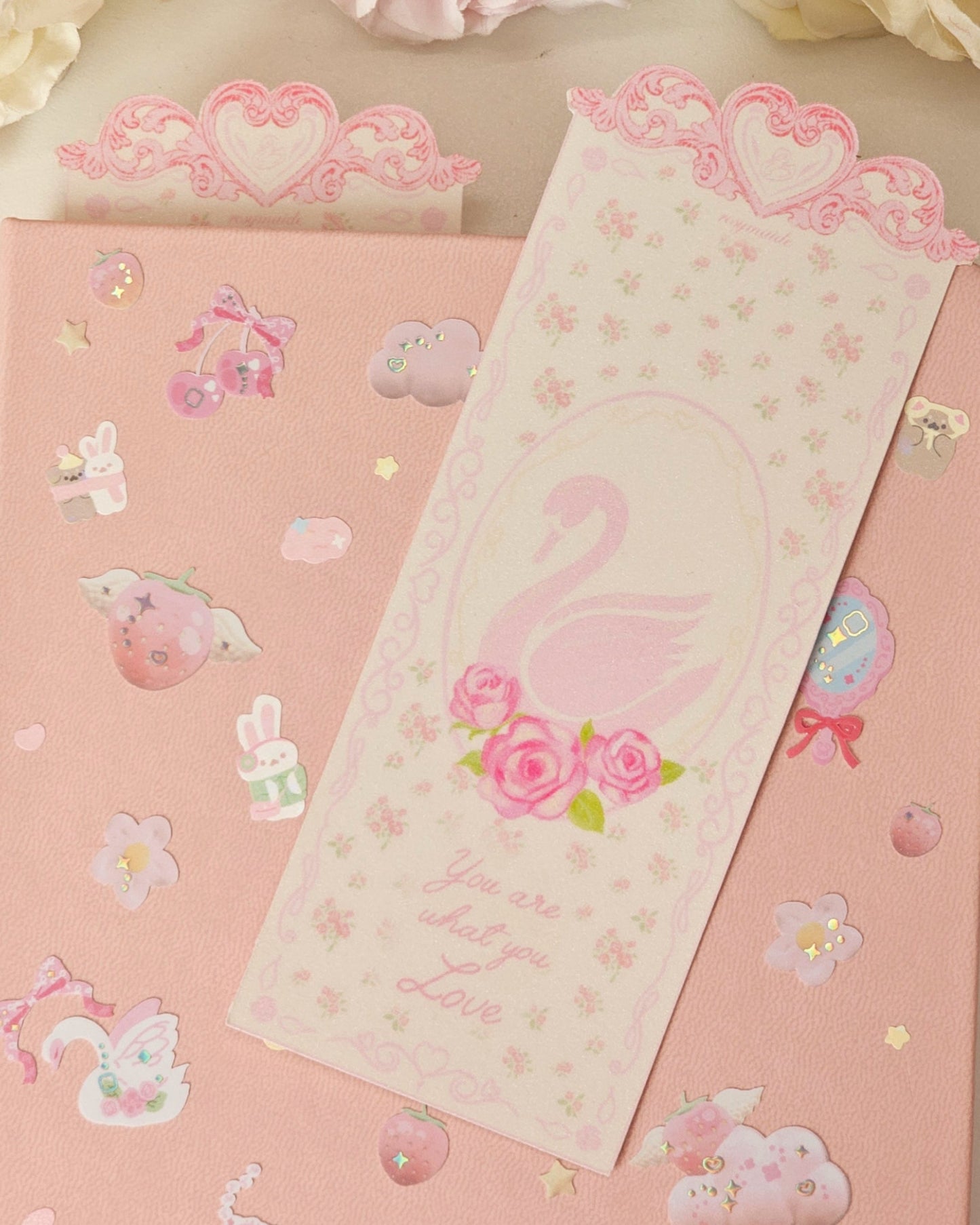 Glitter Heart Bookmarks