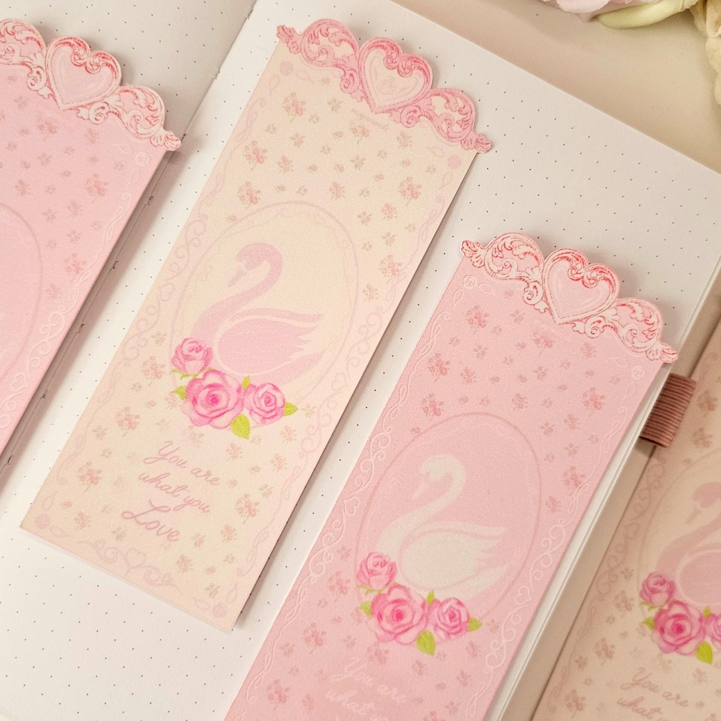 Glitter Heart Bookmarks