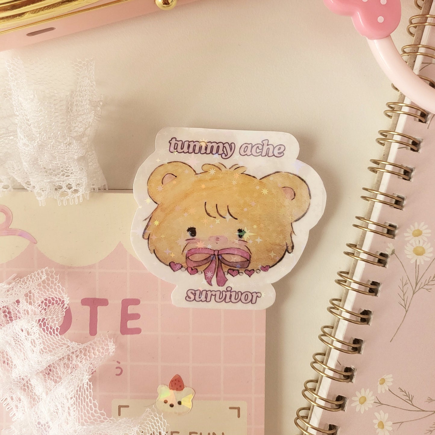 Tummy ache sticker