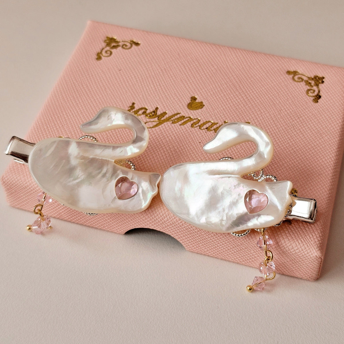 Pearlescent Swan Hair Clip